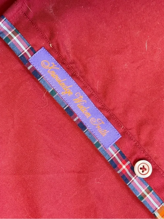 Robert Graham Mens L Red Solid Long Sleeves Button Up Shirt Collared Casual - Picture 7 of 9